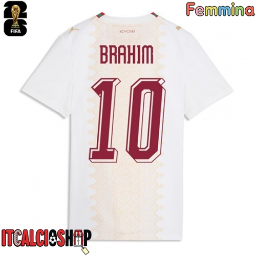 Marocco Brahim Diaz #10 Seconda Maglia Femmina Mondiali 2026 Manica Corta